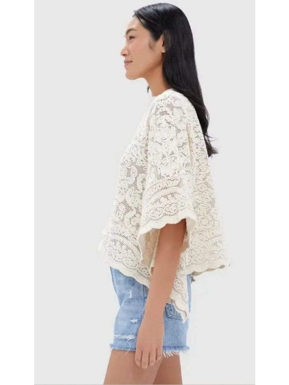 TUCKERNUCK BEACH Tan Lace Apollo Poncho Size M/L Medium Large NWT - Picture 3 of 9